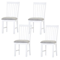 Laelia Dining Chair Set of 4 Solid Acacia Timber Wood Coastal Furniture - White