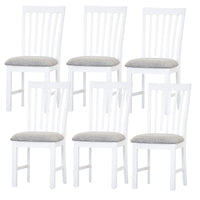 Laelia Dining Chair Set of 6 Solid Acacia Timber Wood Coastal Furniture - White