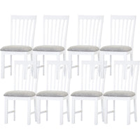 Laelia Dining Chair Set of 8 Solid Acacia Timber Wood Coastal Furniture - White