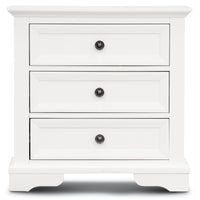 Celosia Bedside Table Set of 2pcs - 3 Drawers Storage Cabinet Nightstand - White