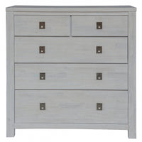 Myer Tallboy 5 Chest of Drawers Storage Cabinet White Wash