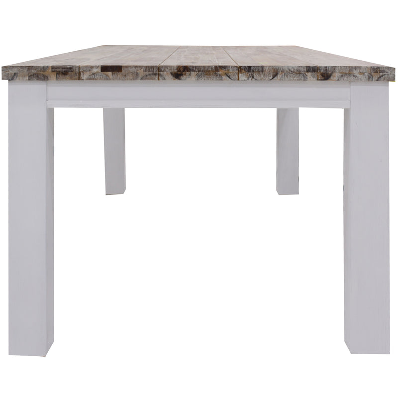 Plumeria Dining Table 225cm Solid Acacia Wood Home Dinner Furniture -White Brush