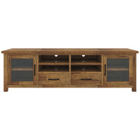 Birdsville ETU Entertainment TV Unit 223cm 2 Door 2 Drawer Mt Ash Wood - Brown