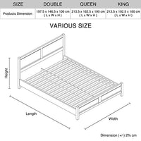 4 Pieces Bedroom Suite Natural Wood Like MDF Structure Double Size Oak Colour Bed, Bedside Table & Tallboy