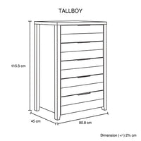 4 Pieces Bedroom Suite Natural Wood Like MDF Structure King Size Oak Colour Bed, Bedside Table & Tallboy