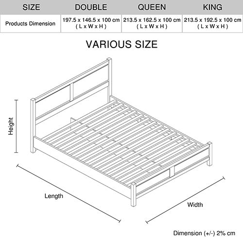 4 Pieces Bedroom Suite Natural Wood Like MDF Structure Queen Size White Ash Colour Bed, Bedside Table & Tallboy