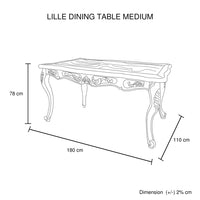 Medium Size Oak Wood White Washed Finish Dining Set