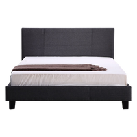 Double Linen Fabric Bed Frame Grey