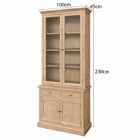 Hamptons Halifax Estate Collection: 3-Piece Hamptons Living Room Suite - 180cm TV Unit & Twin Glass Cabinet Towers