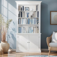 Hamptons Halifax Buffet and Hutch Library Bookcase Cabinet