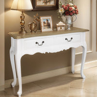 French Provincial Louis 2 Drawer Console Hall Table