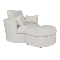 Contemporary Modern Austin Swivel Linen Snuggle Armchair