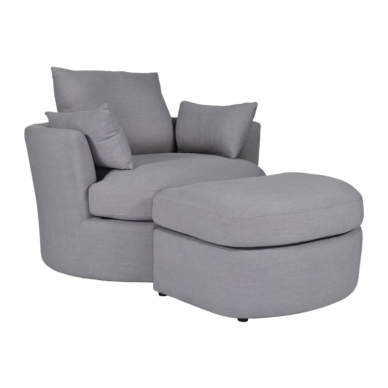 Contemporary Modern Austin Swivel Linen Snuggle Armchair