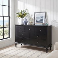 Hamptons Heritage 7 -Drawer Tallboy Dresser with Classic Turned Legs and Dentil Molding Design