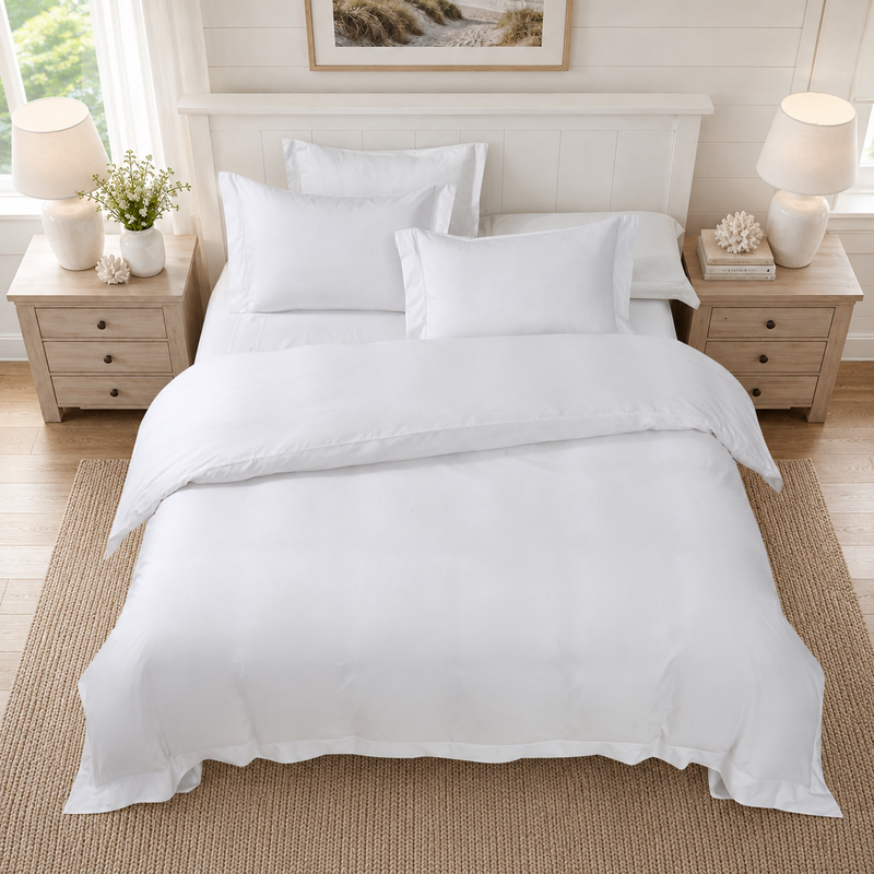 Monalisa Everyday Luxury 100% Premium Cotton 4-Piece Bedding Set – Quilt Cover, Flat Sheet & Pillowcases