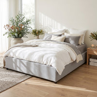 Contemporary Modern Skye Upholstered Storage Gas Lift Queen Bed Base