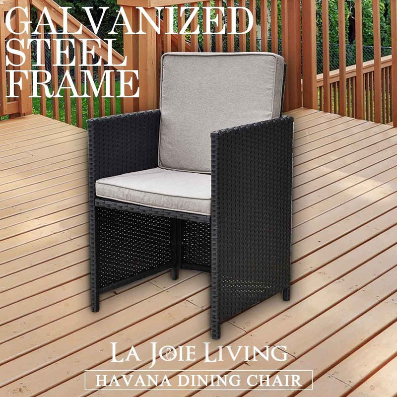 Outdoor Living Havana Wicker Rattan Dining Chair with cushion