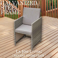 Outdoor Living Havana Wicker Rattan Dining Chair with cushion