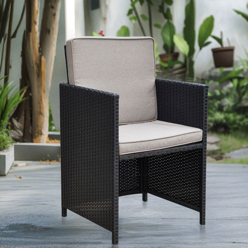 Outdoor Living Havana Wicker Rattan Dining Chair with cushion