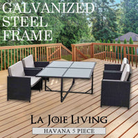 Outdoor Living Havana Wicker Rattan 5 Piece 4 Seater Dining Set