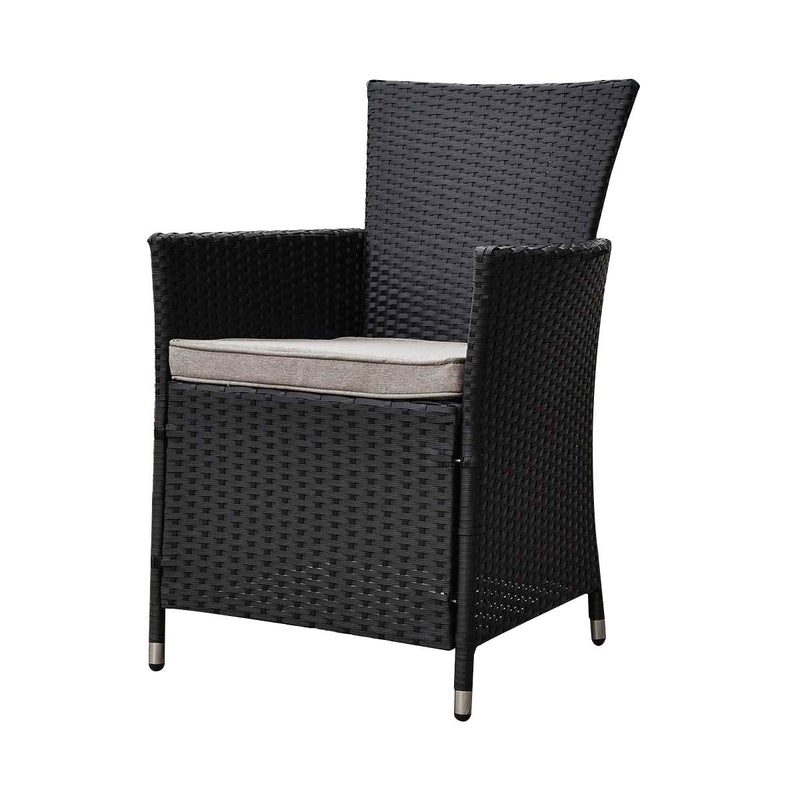 Malibu Set of 2 Outdoor Dining Chairs Furniture Rattan Steel Frame