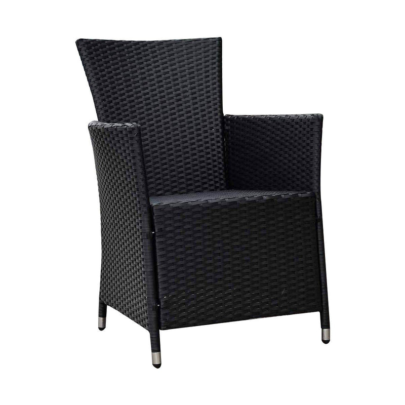 Malibu Set of 2 Outdoor Dining Chairs Furniture Rattan Steel Frame