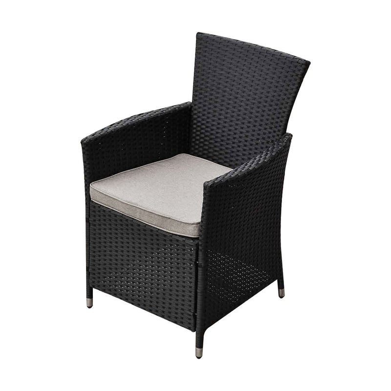 Malibu Set of 2 Outdoor Dining Chairs Furniture Rattan Steel Frame