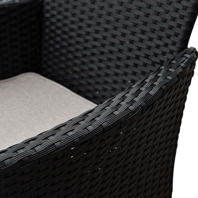 Malibu Set of 2 Outdoor Dining Chairs Furniture Rattan Steel Frame
