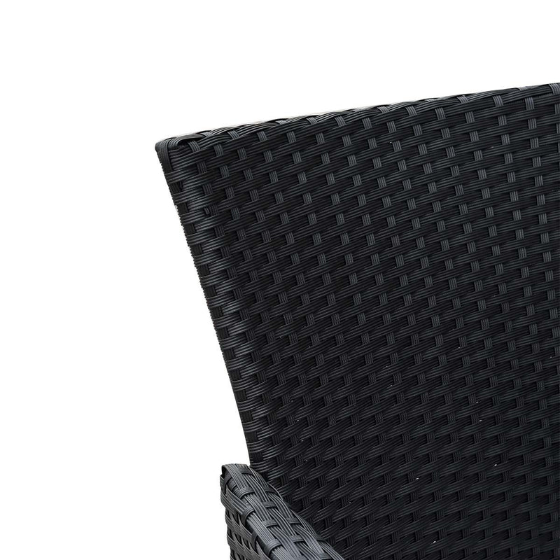 Malibu Set of 2 Outdoor Dining Chairs Furniture Rattan Steel Frame