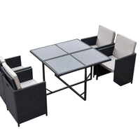 Outdoor Living Havana Wicker Rattan 5 Piece 4 Seater Dining Set