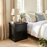 Hamptons Coastal Seaside 2 Drawer Bedside Table Night Stand