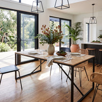 Urban Living Style Loft Parquet Oak Trestle Dining Table