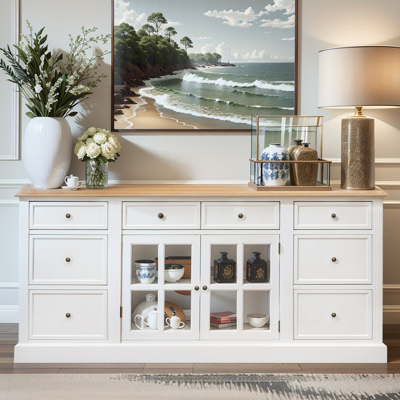 Hamptons Sorrento 2 Glass Door Sideboard Buffet