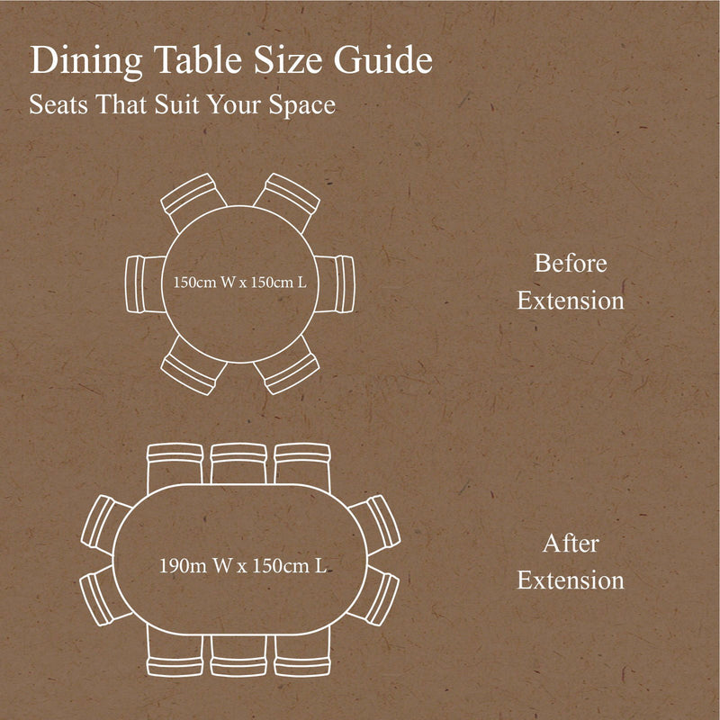 Hamptons Round Dining Table with Dentil Molding in Natural Ash Pedestal Base150cm-190cm