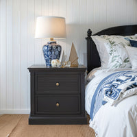 Hamptons Coastal Seaside 2 Drawer Bedside Table(Upgraded Height)
