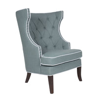 French Provincial Chesterfield Oxford Upholstered Wingback Lounge Armchair Sofa