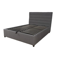 Contemporary Modern Heather Gas Lift Storage Queen Bed Frame