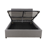 Contemporary Modern Heather Gas Lift Storage Queen Bed Frame