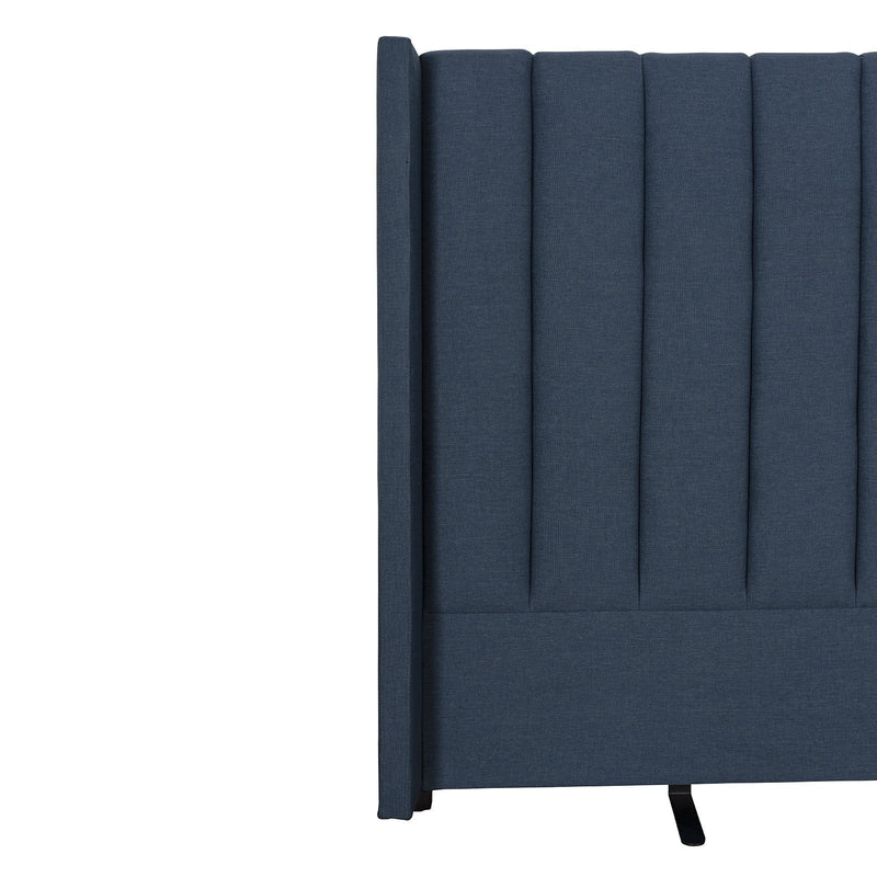 Contemporary Modern Isla Upholstered Winged Queen Bed Headboard