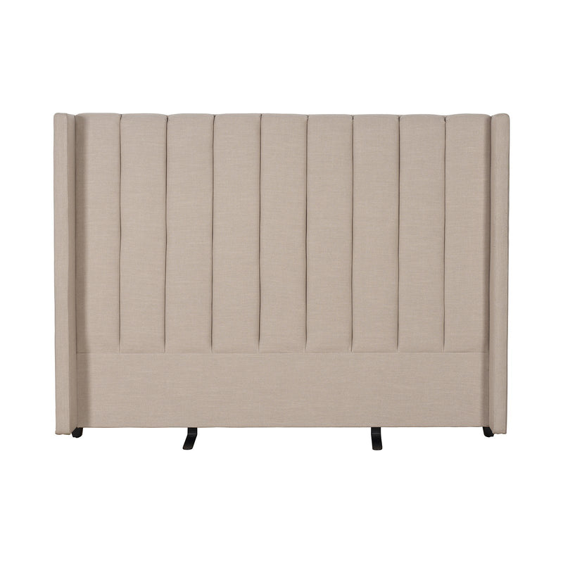 Contemporary Modern Isla Upholstered Winged Queen Bed Headboard