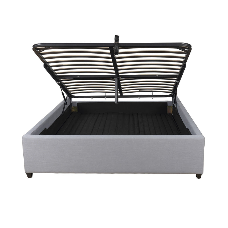 Contemporary Modern Skye Upholstered Storage Gas Lift Queen Bed Base