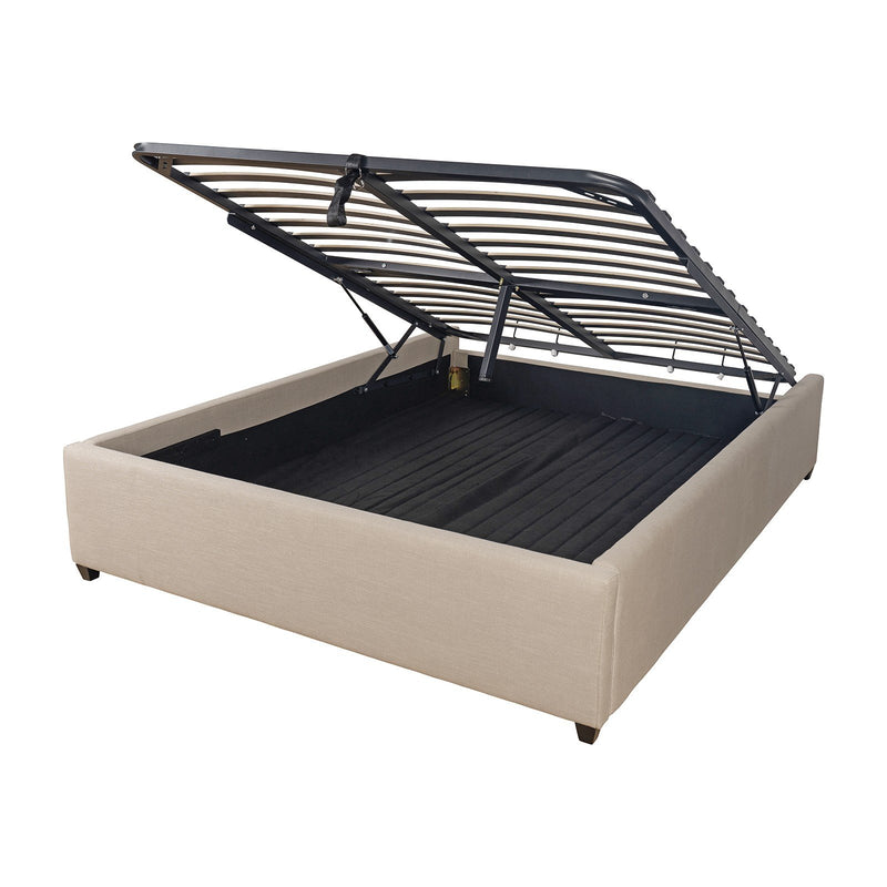 Contemporary Modern Skye Upholstered Storage Gas Lift Queen Bed Base