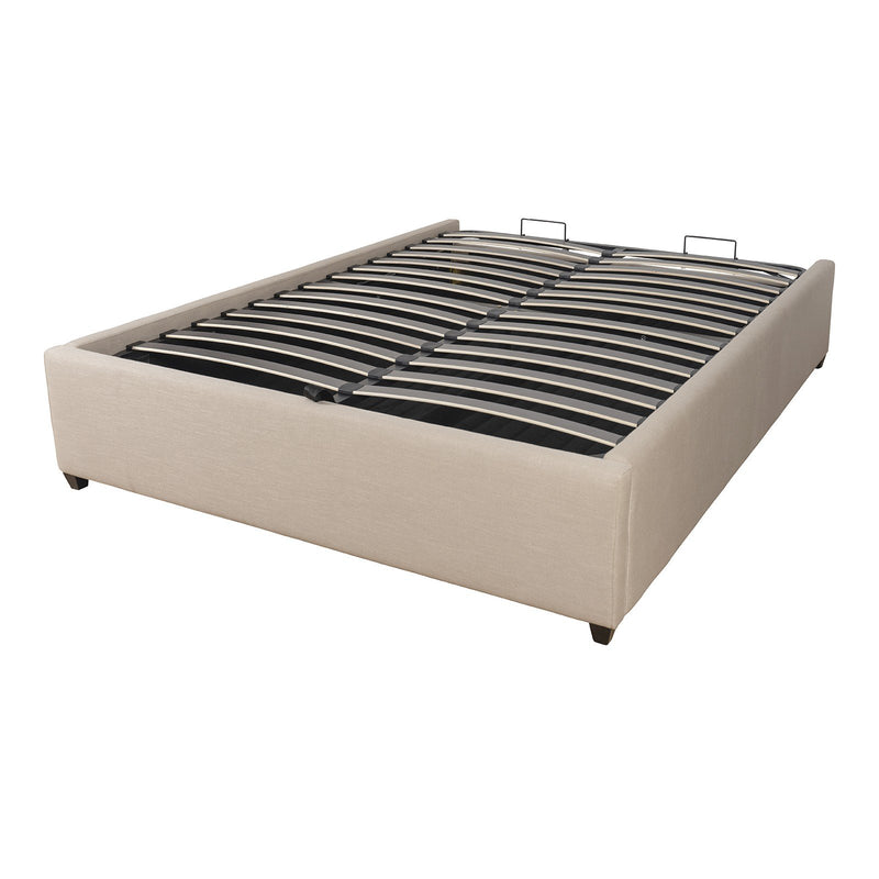 Contemporary Modern Skye Upholstered Storage Gas Lift Queen Bed Base