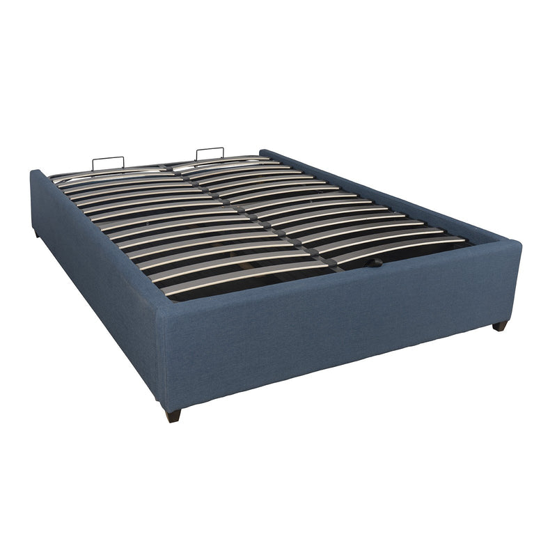 Contemporary Modern Isla Gas Lift Storage Queen Bed Frame