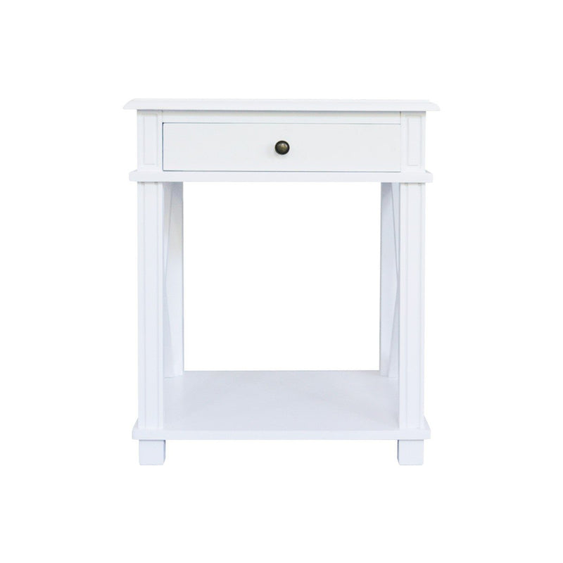 Hamptons Coastal Cross 1 Drawer Bedside Table