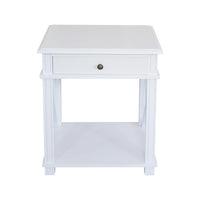 Hamptons Coastal Cross 1 Drawer Bedside Table