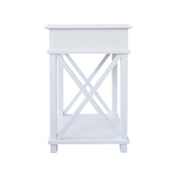 Hamptons Coastal Cross 1 Drawer Bedside Table