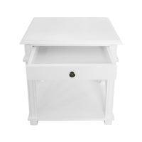 Hamptons Coastal Cross 1 Drawer Bedside Table