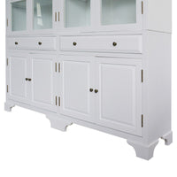 Hamptons Coastal Glass Display Cabinet Bookcase