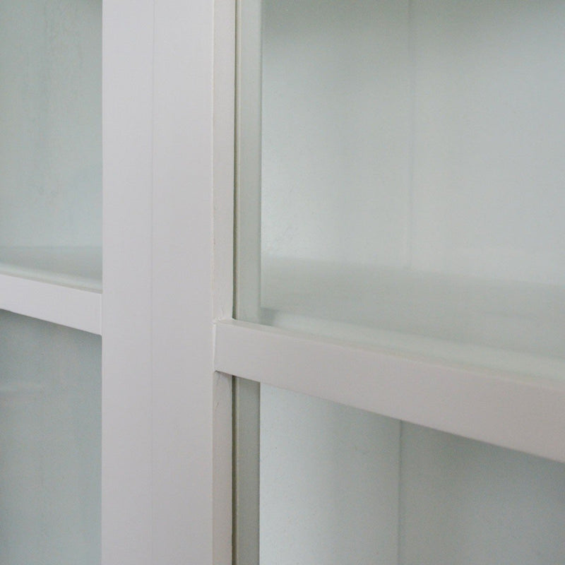 Hamptons Coastal Glass Display Cabinet Bookcase